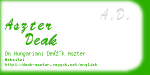 aszter deak business card